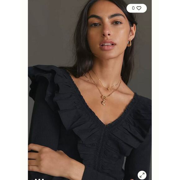 Anthropologie Maeve Ruffled Top - Picture 1 of 10